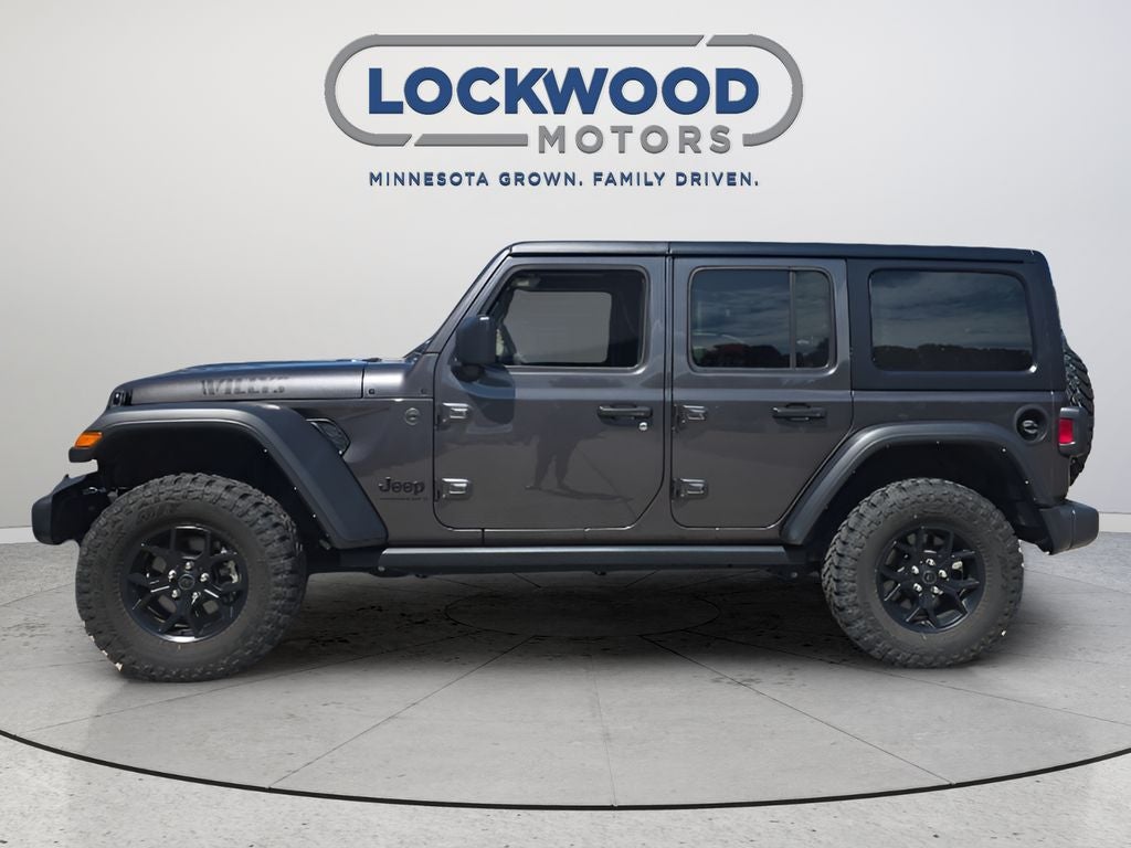Used 2025 Jeep Wrangler 4-Door Willys with VIN 1C4PJXDN6SW521346 for sale in Marshall, Minnesota