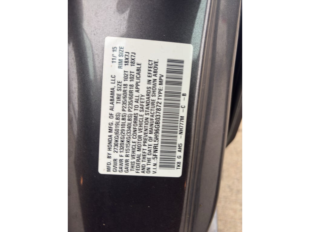 2016 Honda Odyssey Touring Elite
